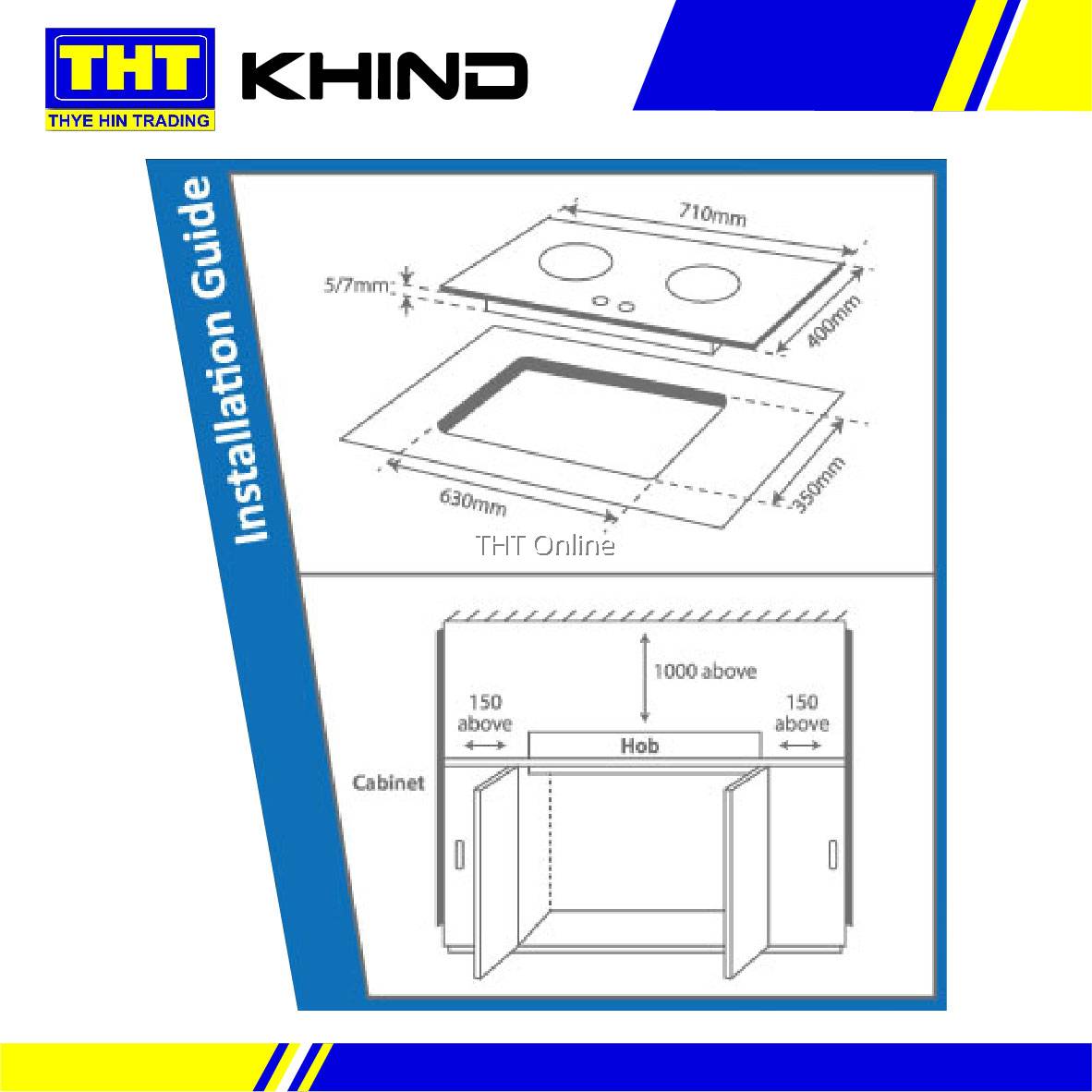 Khind 8.0Kw BuiltIn/Table Top Stainless Steel Gas Hob HB802S2