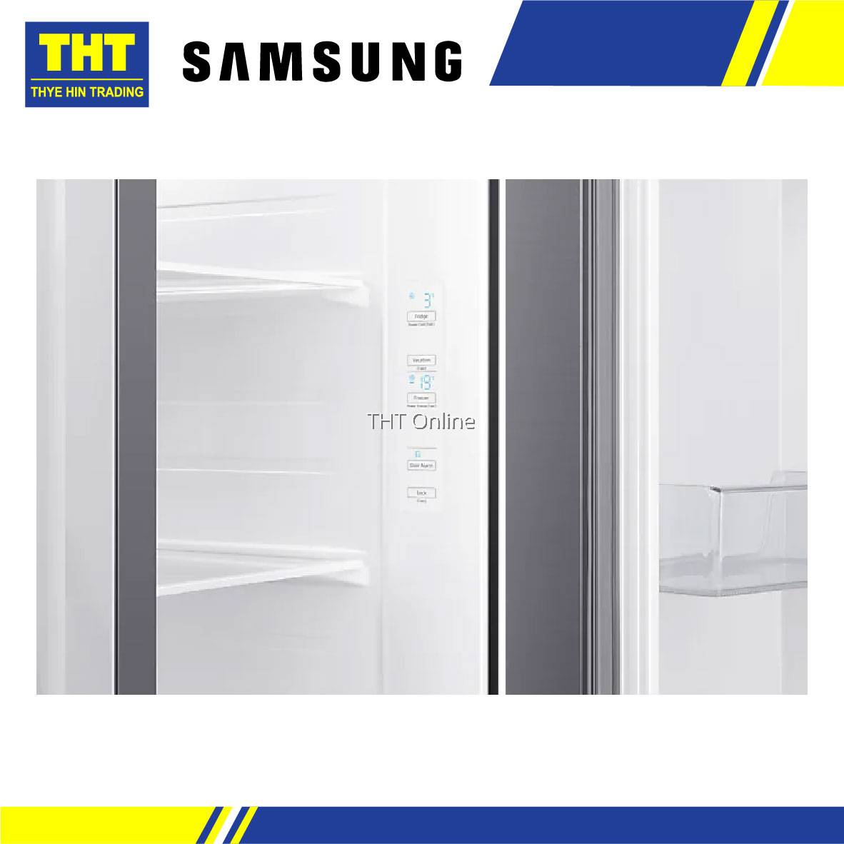 [680L] Samsung Side By side With SpaceMax Fridge RS62R5001M9/ME