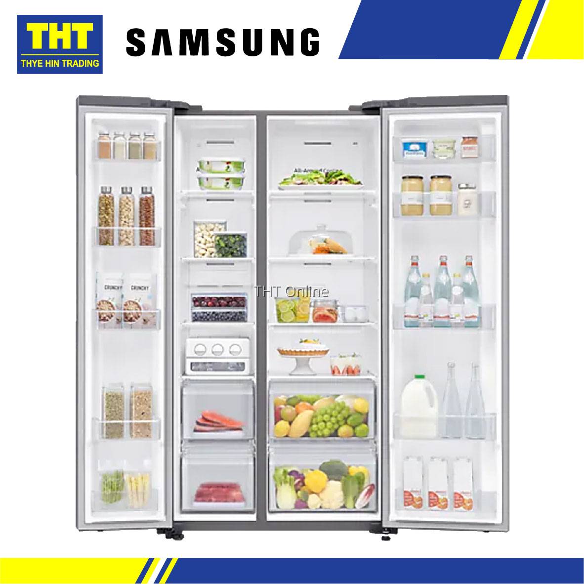 [680L] Samsung Side By side With SpaceMax Fridge RS62R5001M9/ME
