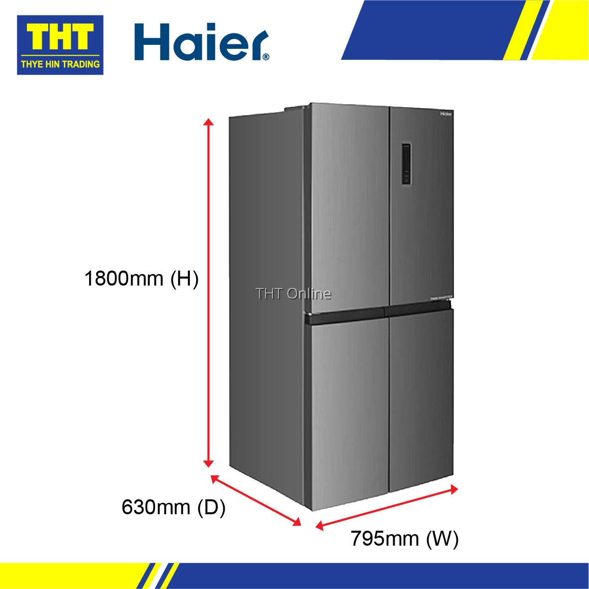 [510L] Haier 4 Door Fridge Inverter Refrigerator HRF510MG