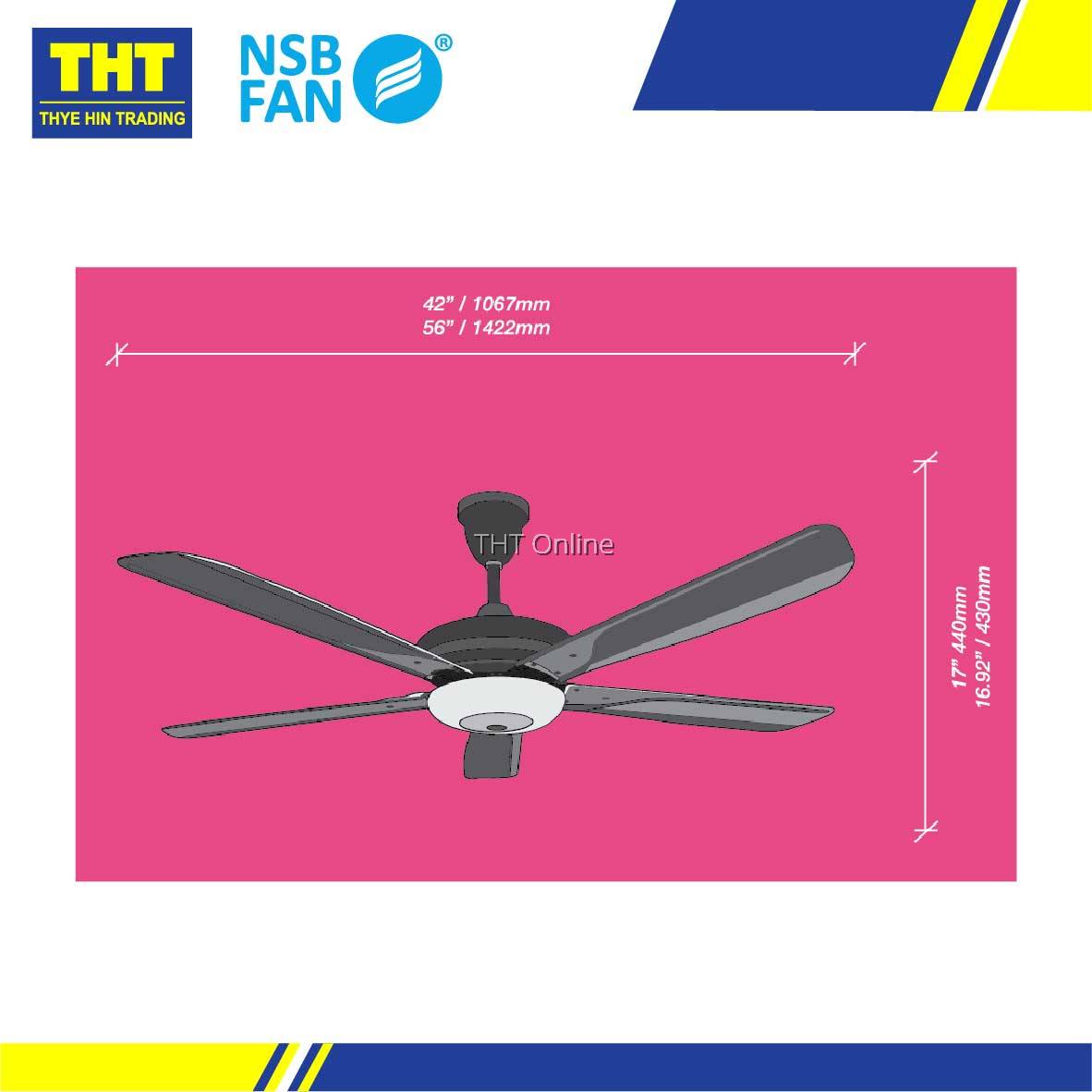 NSB 56'' AC Motor Ceiling Fan With LED Light M LED56