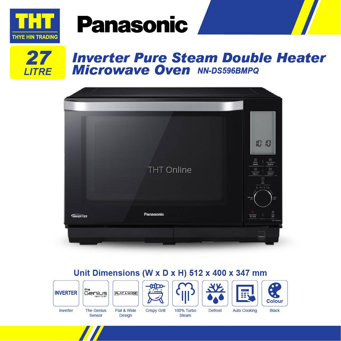[27L] Panasonic Inverter Pure Steam Double Heater Microwave Oven