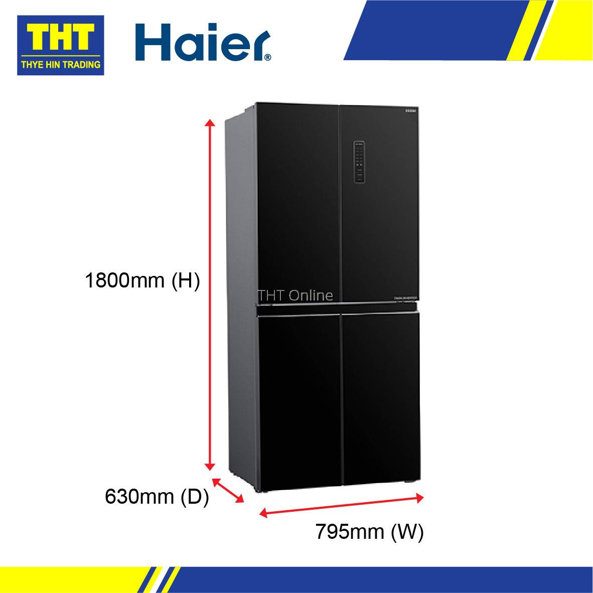 [510L] Haier 4 Door Fridge Inverter Refrigerator HRF510GB
