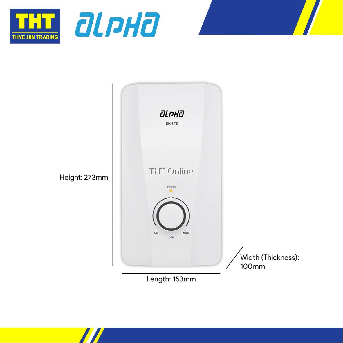 Alpha Water Heater With Adjustable Bracket SK17E