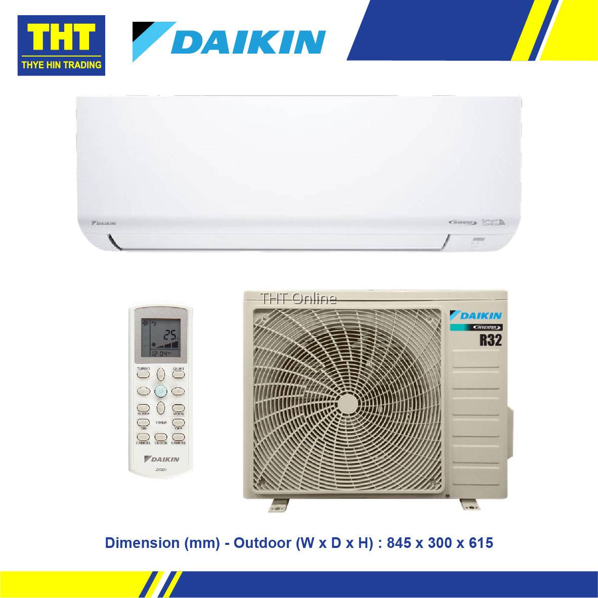 [2.0HP] Daikin Inverter Air Conditioner With Smart Control FTKF50B3WMY