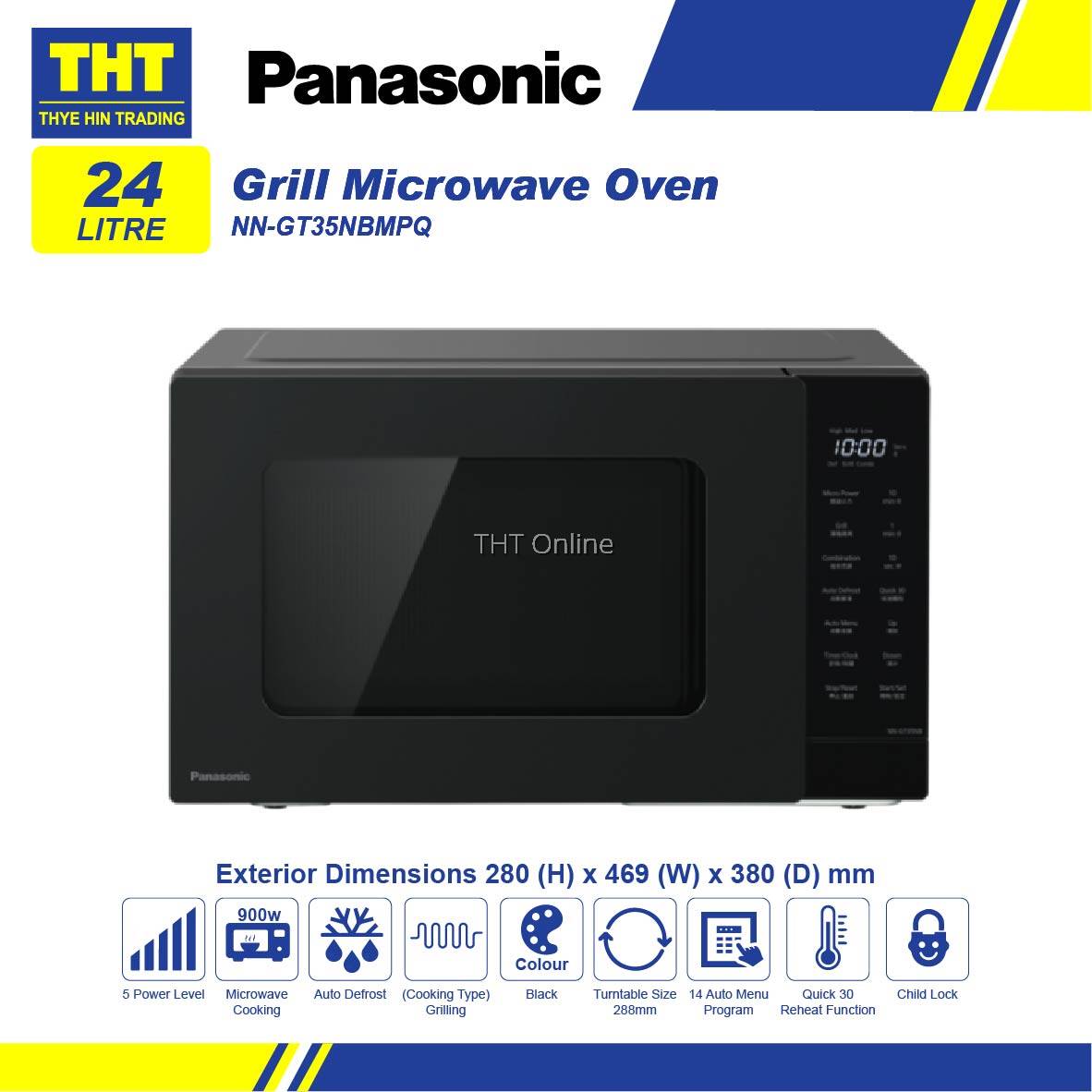 [24L] Panasonic Grill Microwave Oven NNGT35NBMPQ