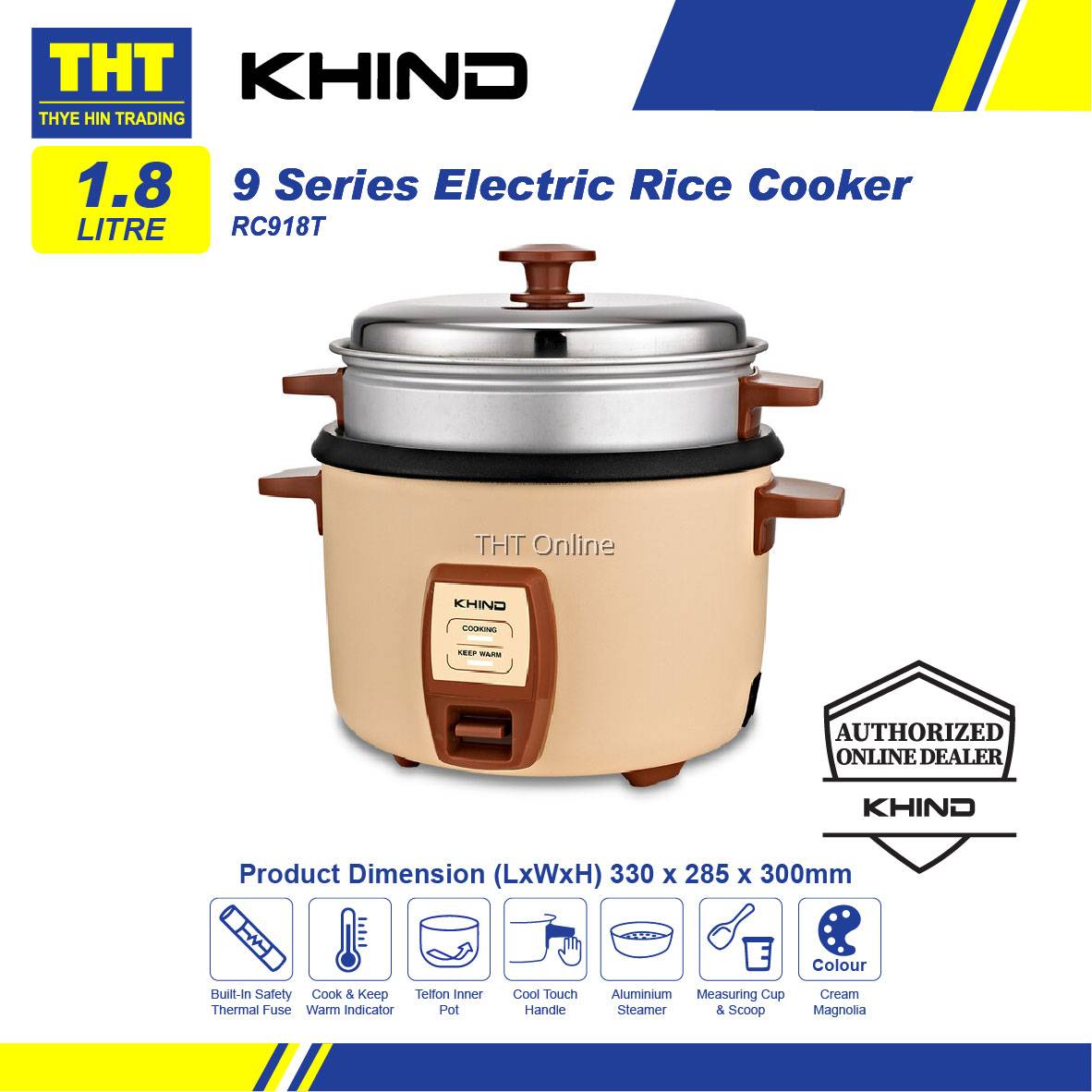 Khind 1.8L Rice Cooker RC918T