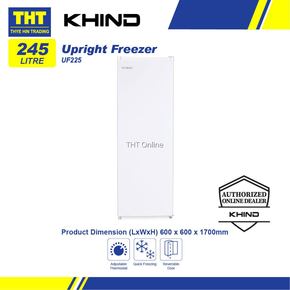 Khind 225L Upright Freezer UF225