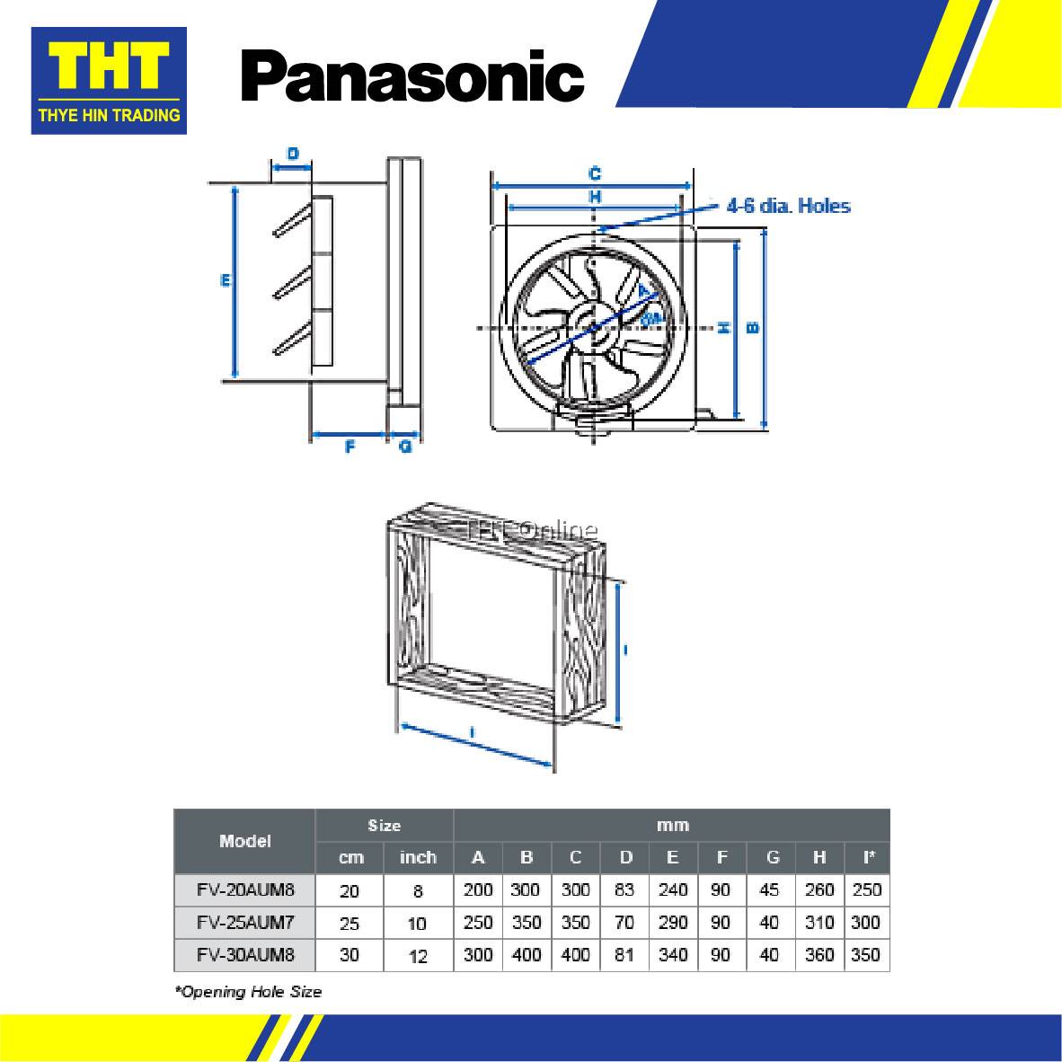 Panasonic 10'' WALL MOUNT VENTILATING FAN FV25AUM7