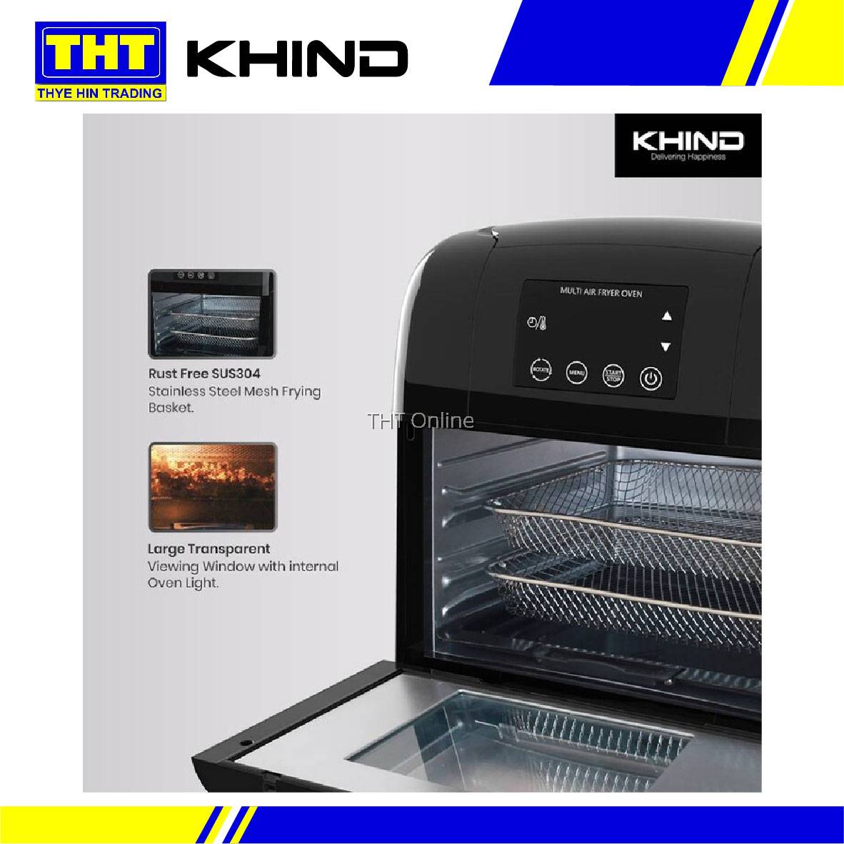KHIND 9.5L MULTI AIR FRYER OVEN WITH HIGH SPEED AIR CIRCULATION ARF9500