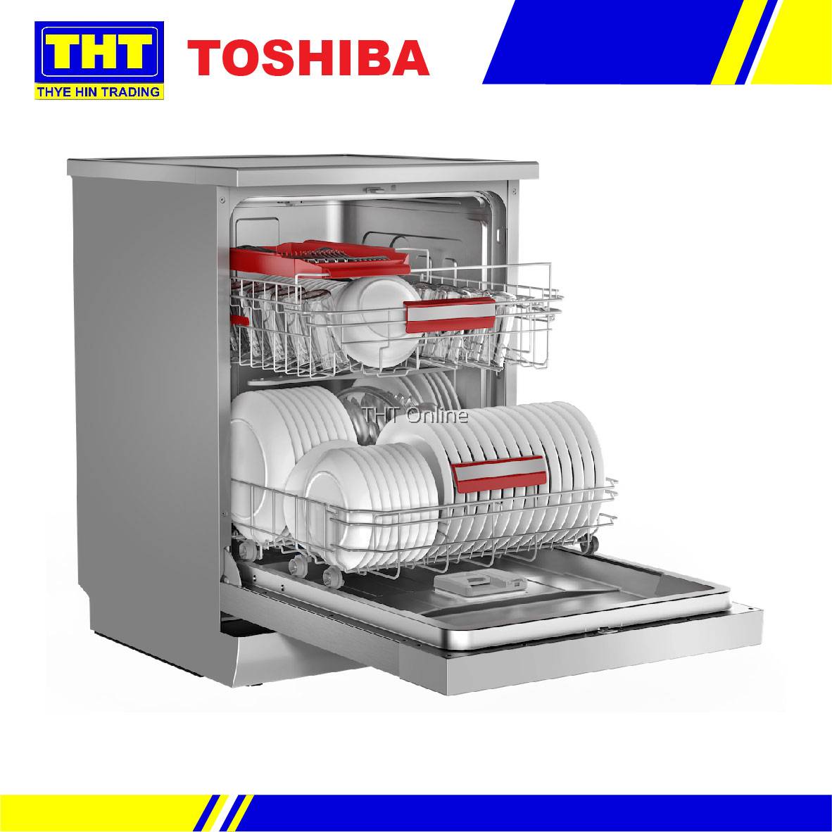 TOSHIBA 118PCS Dishwasher DW14F1(S)MY with 6 Program Dish Washer