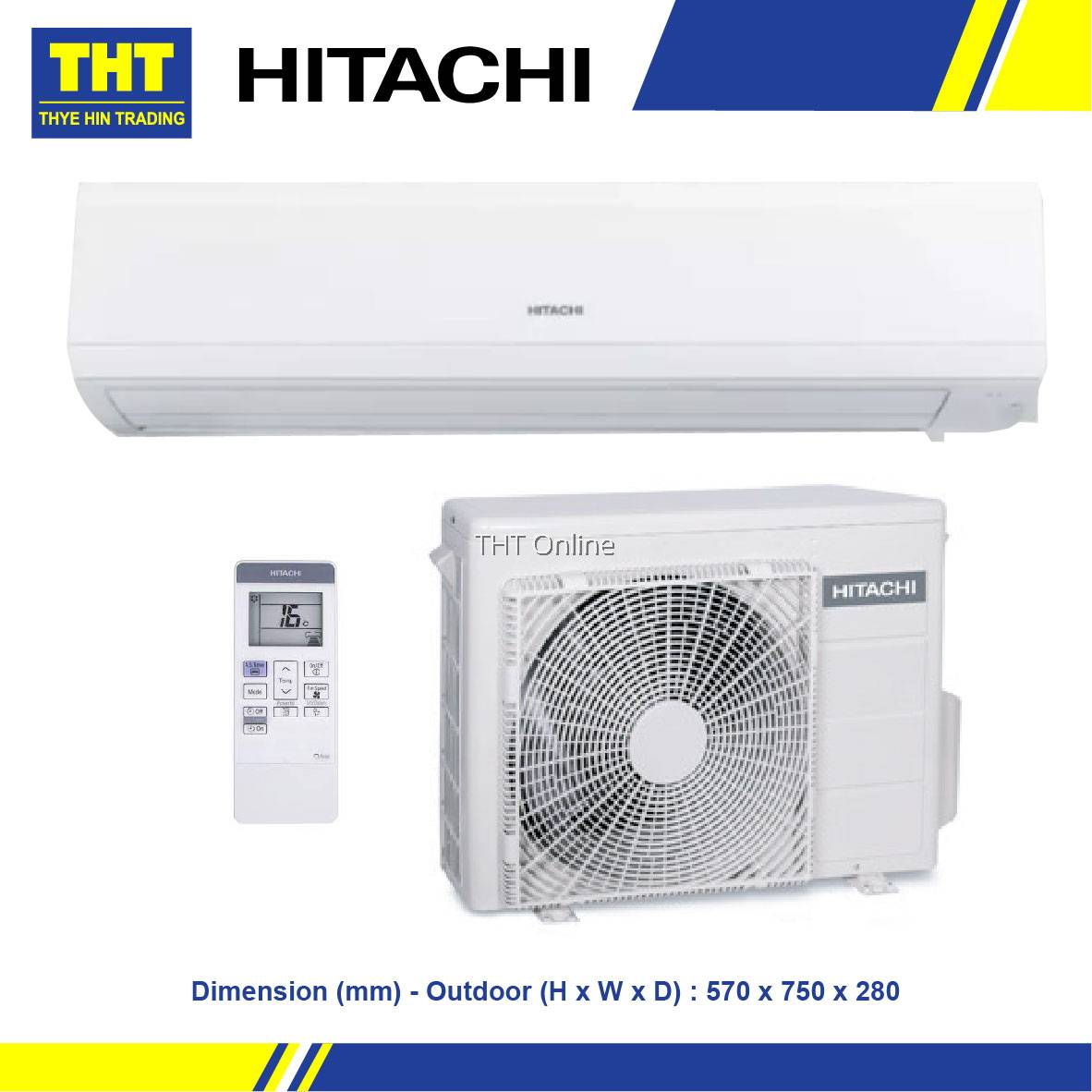 [2.0HP] Hitachi 2.0HP Mini Split Wall Mounted Non Inverter Air