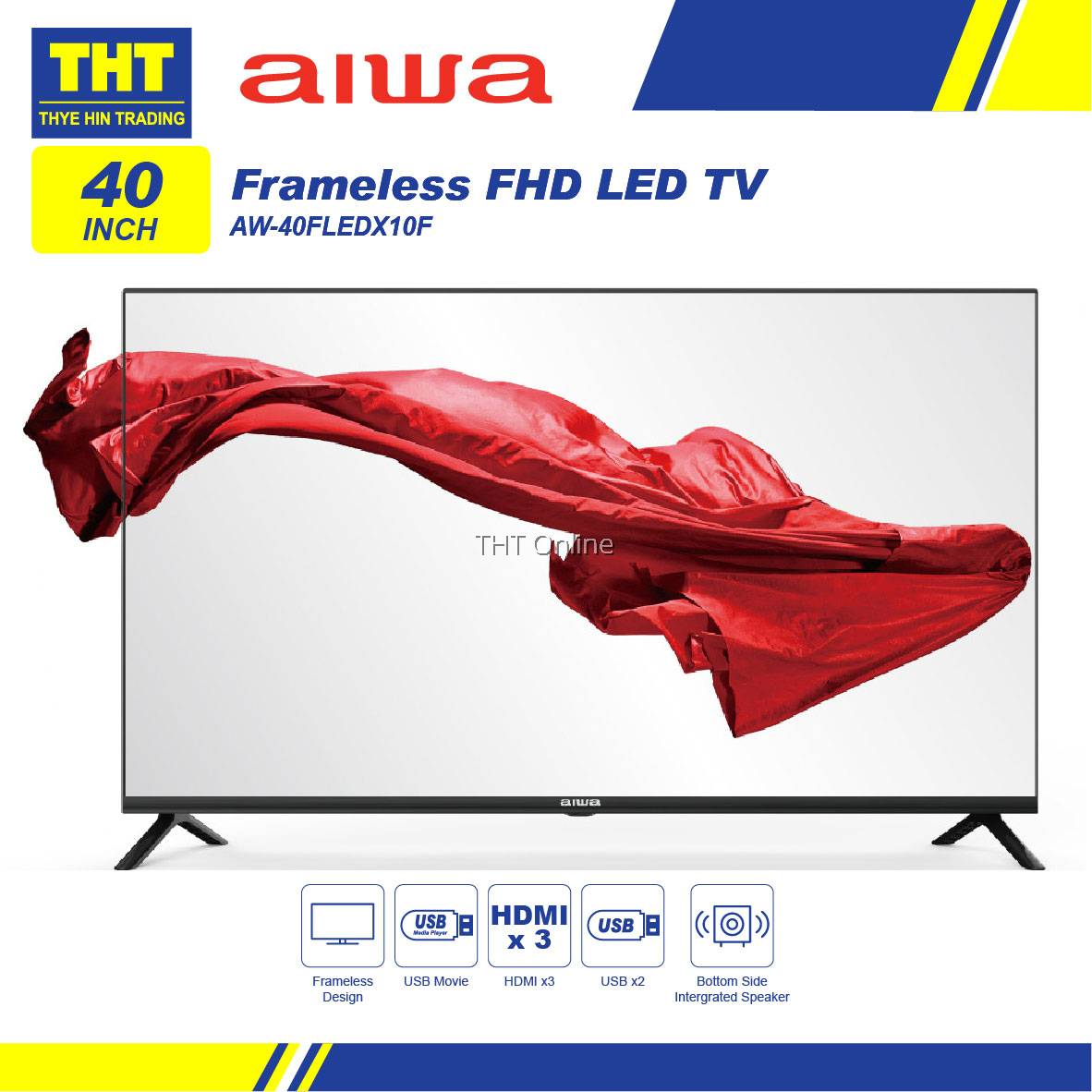 中古品】AIWA フルハイビジョン 液晶テレビ TV-40FF10 40型