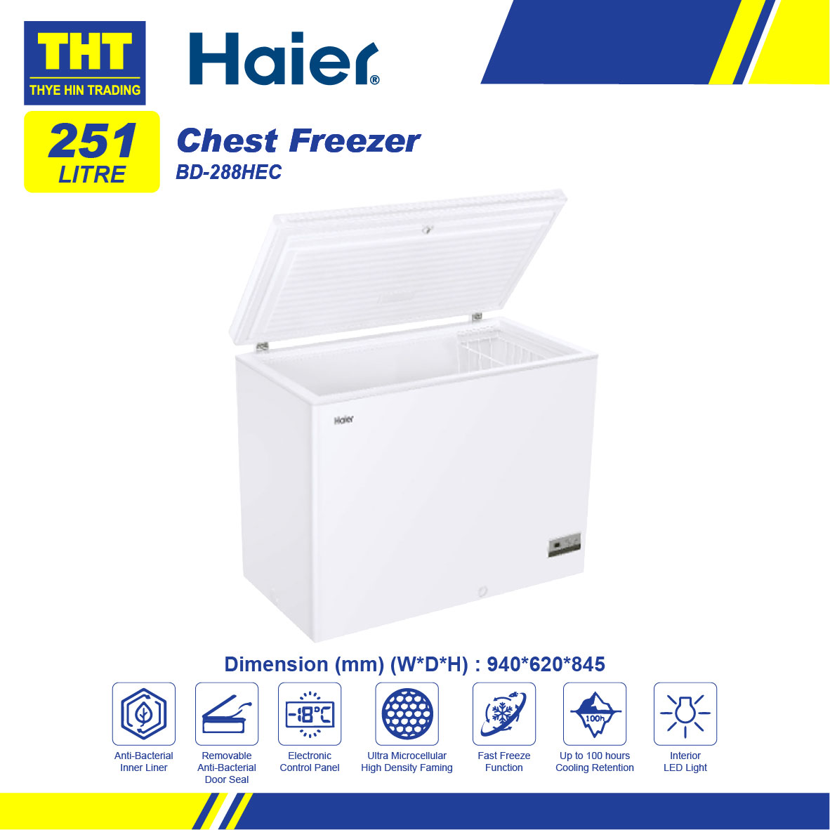 [251L] Haier Chest Freezer BD288HEC