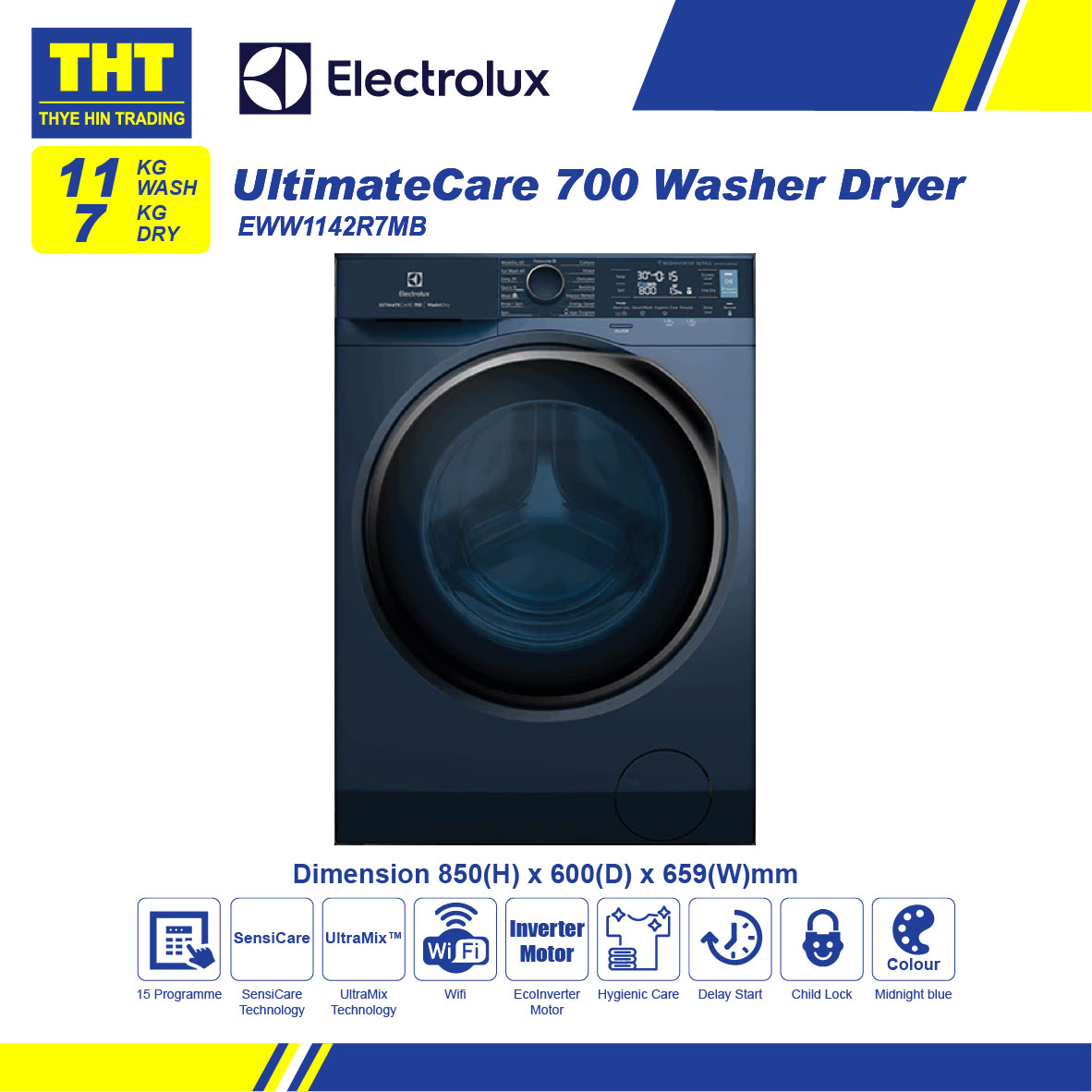 [11 /7KG] Electrolux UltimateCare 700 washer dryer With Wifi