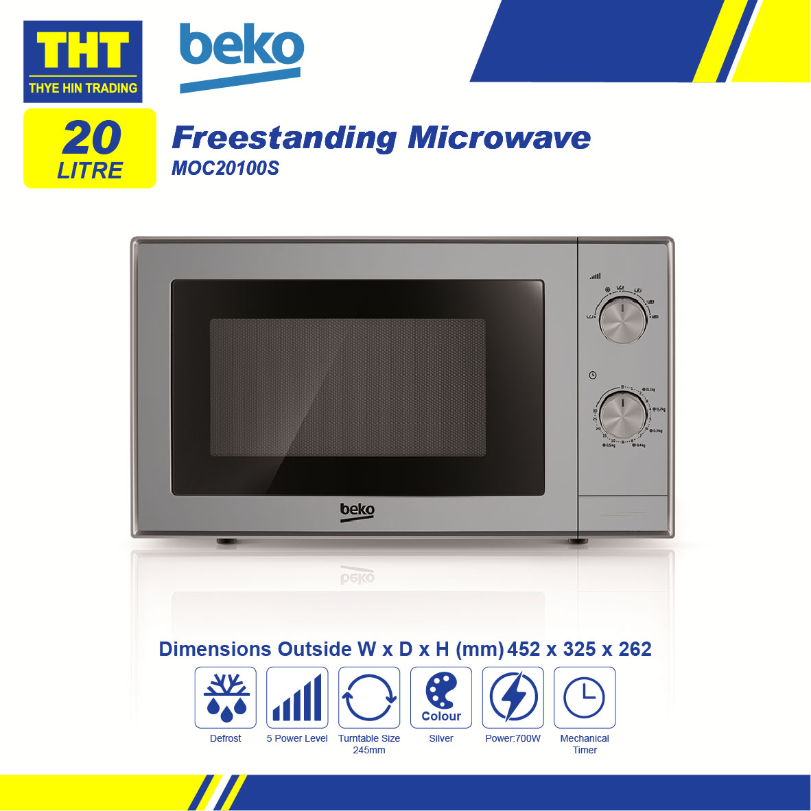 [20L] Beko 700W Freestanding Microwave MOC20100S