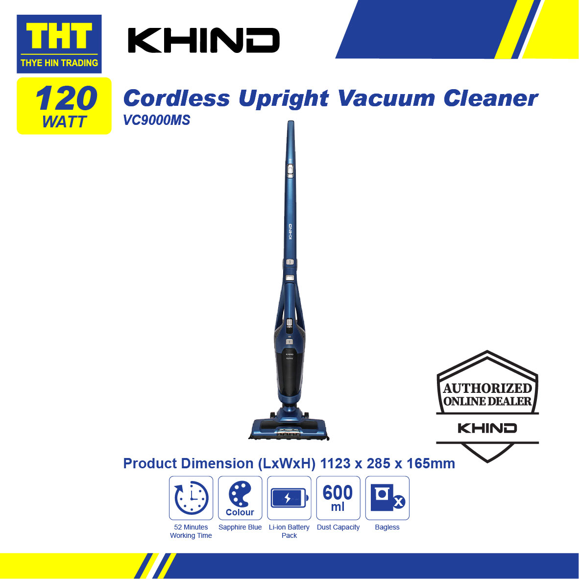 Khind Cordless Upright Vacuum Cleaner VC9000MS