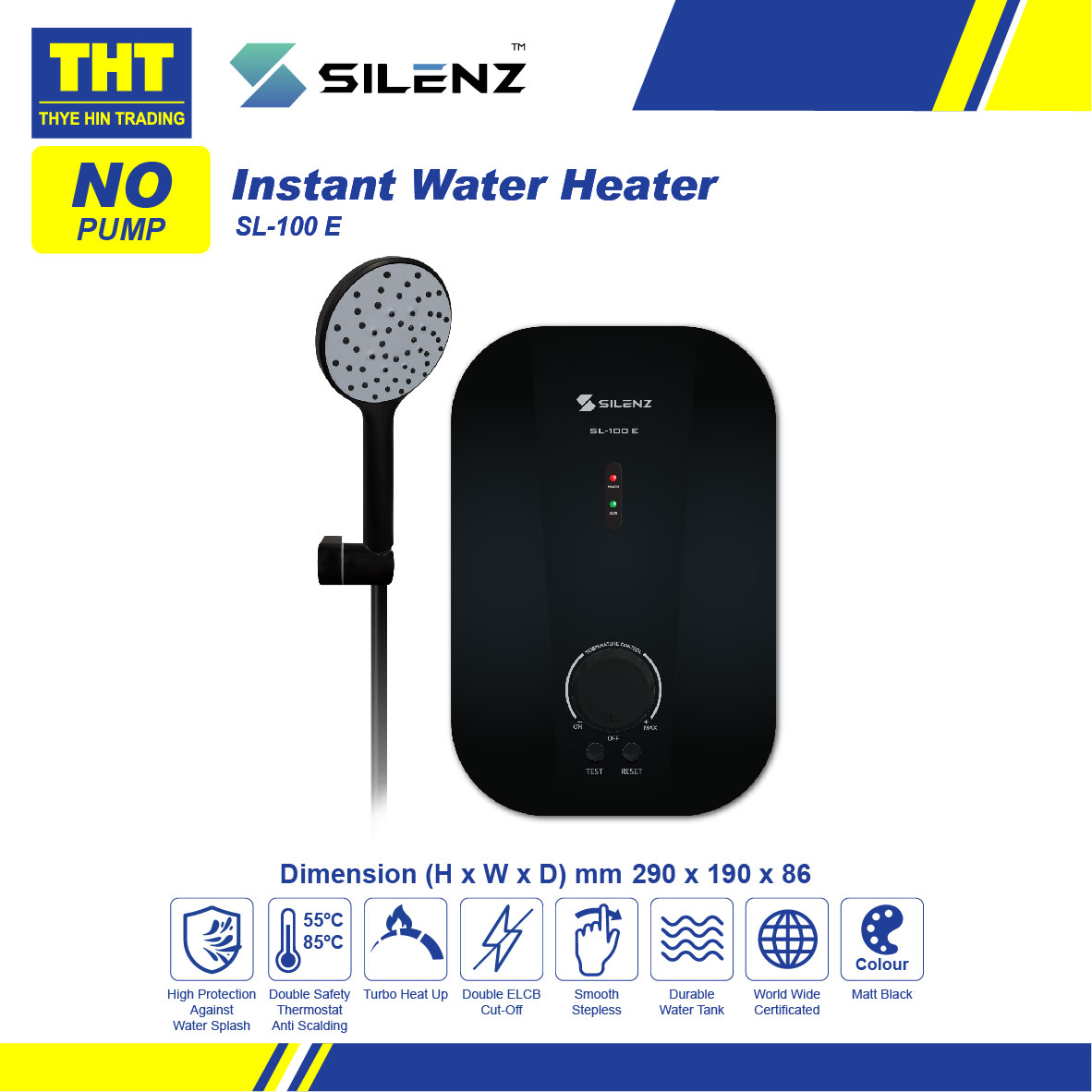 Silenz Water Heater Without Pump SL100E
