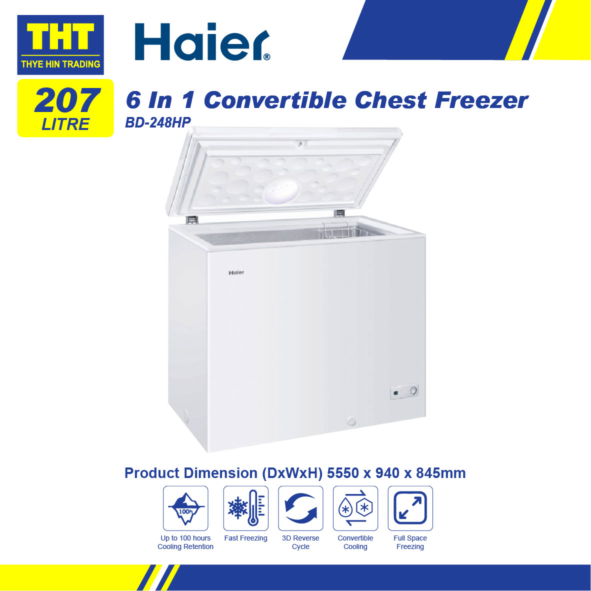 Haier 207L 6in 1 Convertible Chest Freezer BD248HP