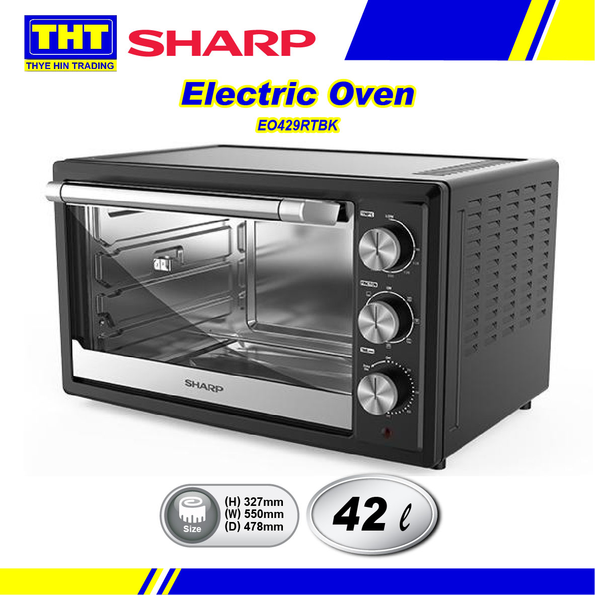 Sharp 42L EO429RTBK Electric Oven With Grill & Rotisseire Multilevel Function 2000W