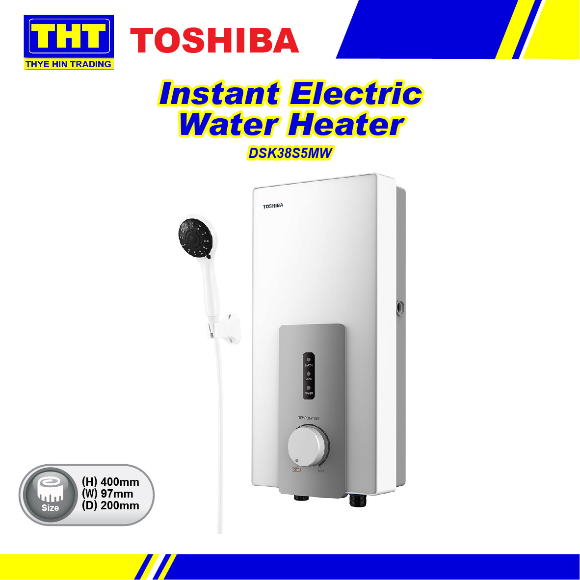 Toshiba Instant Electric Water Heater DSK38S5MW
