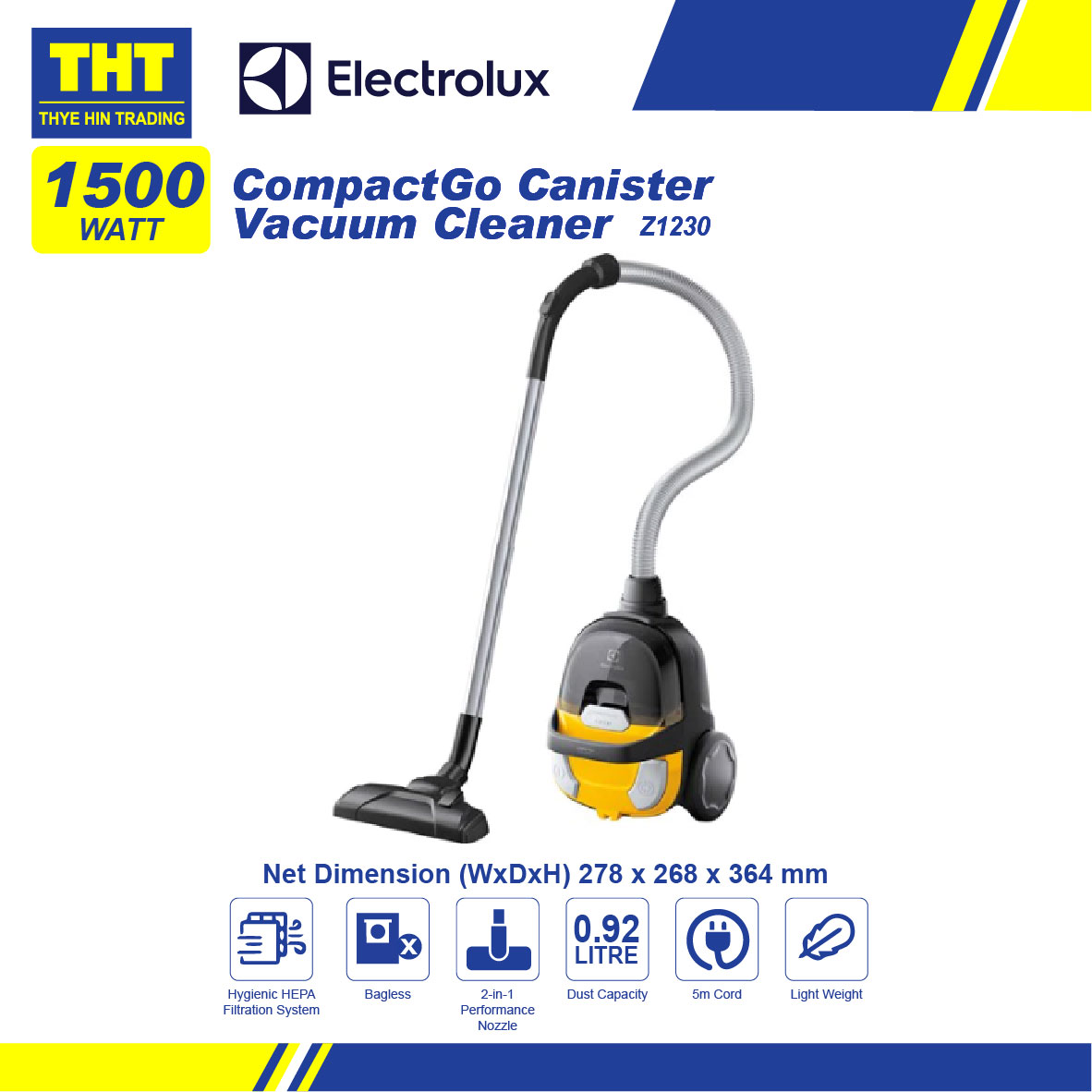 Electrolux Z1230 CompactGo Cyclonic Stick Vacuum Cleaner