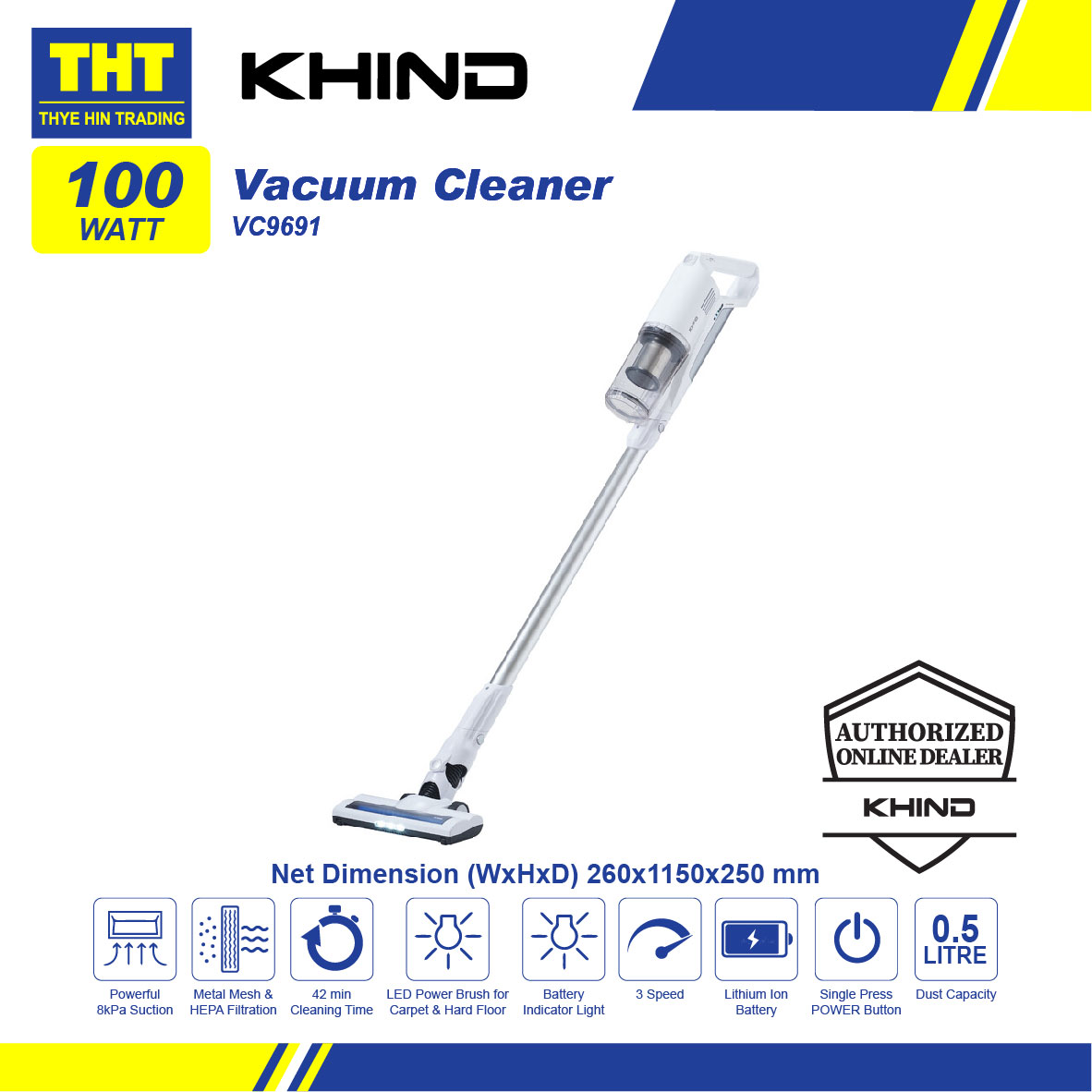 Khind Cordless Vacuum Cleaner VC9691